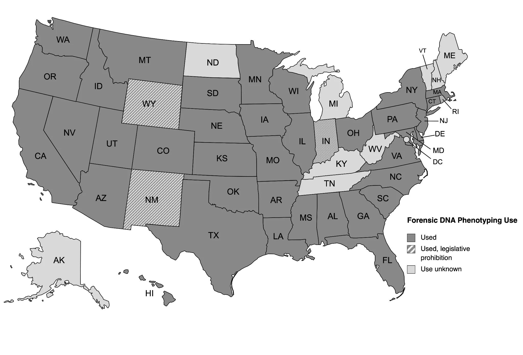 States that Have Employed Forensic DNA Phenotyping. (Figure 2)